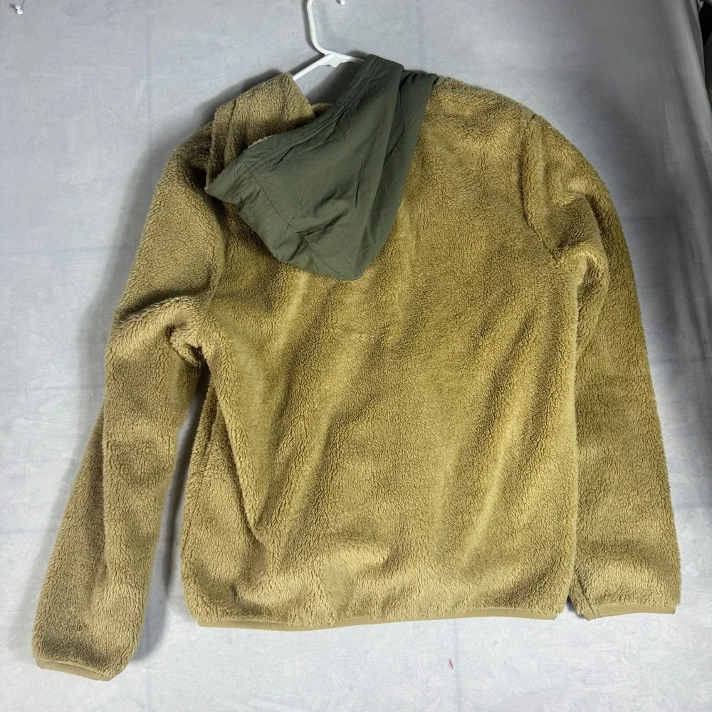 NWT True Religion Mens‎ Hoodie Tan Sherpa Fleece Full Zip Long Sleeve Comfort L
